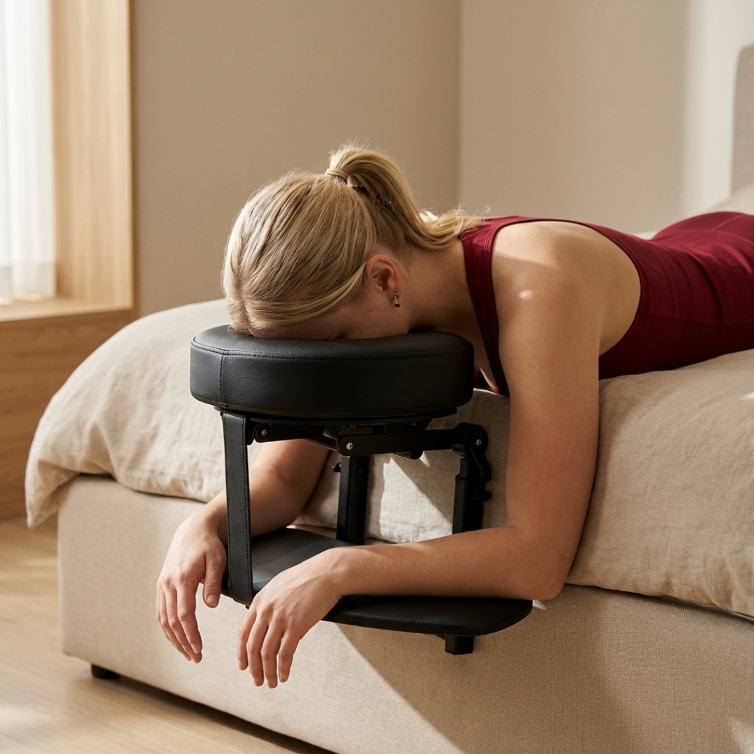 Med armlene og brystpute